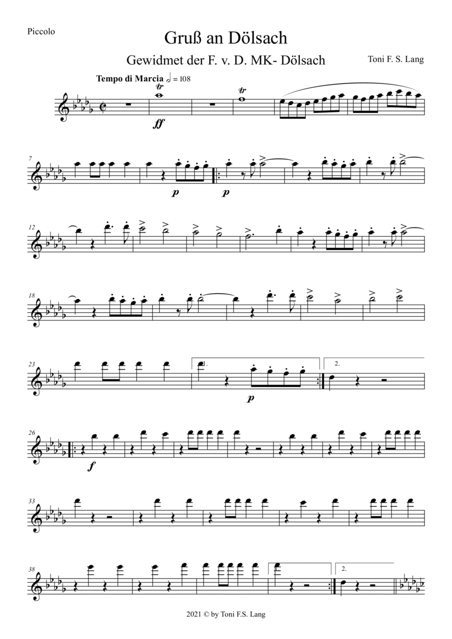 Gruß an Dölsach Parts Gruß an Dölsach Parts Concert Band scores gallery preview page 1