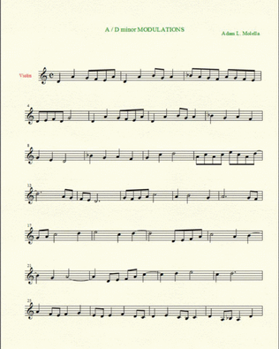 A / D minor Theme : NEW for solo violin : Position one : Easy yet sounds great !