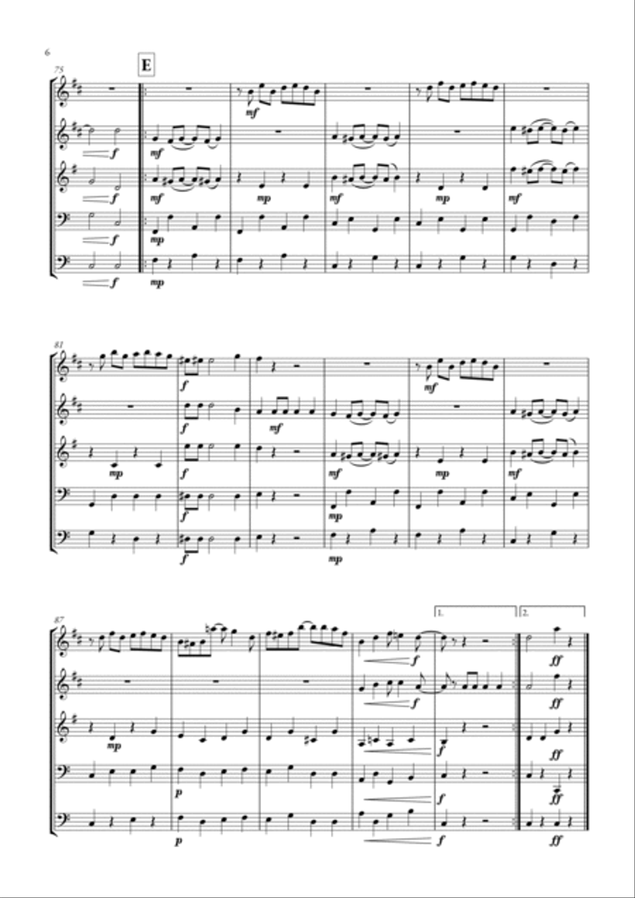 The Entertainer The Entertainer Brass Quintet scores gallery preview page 6
