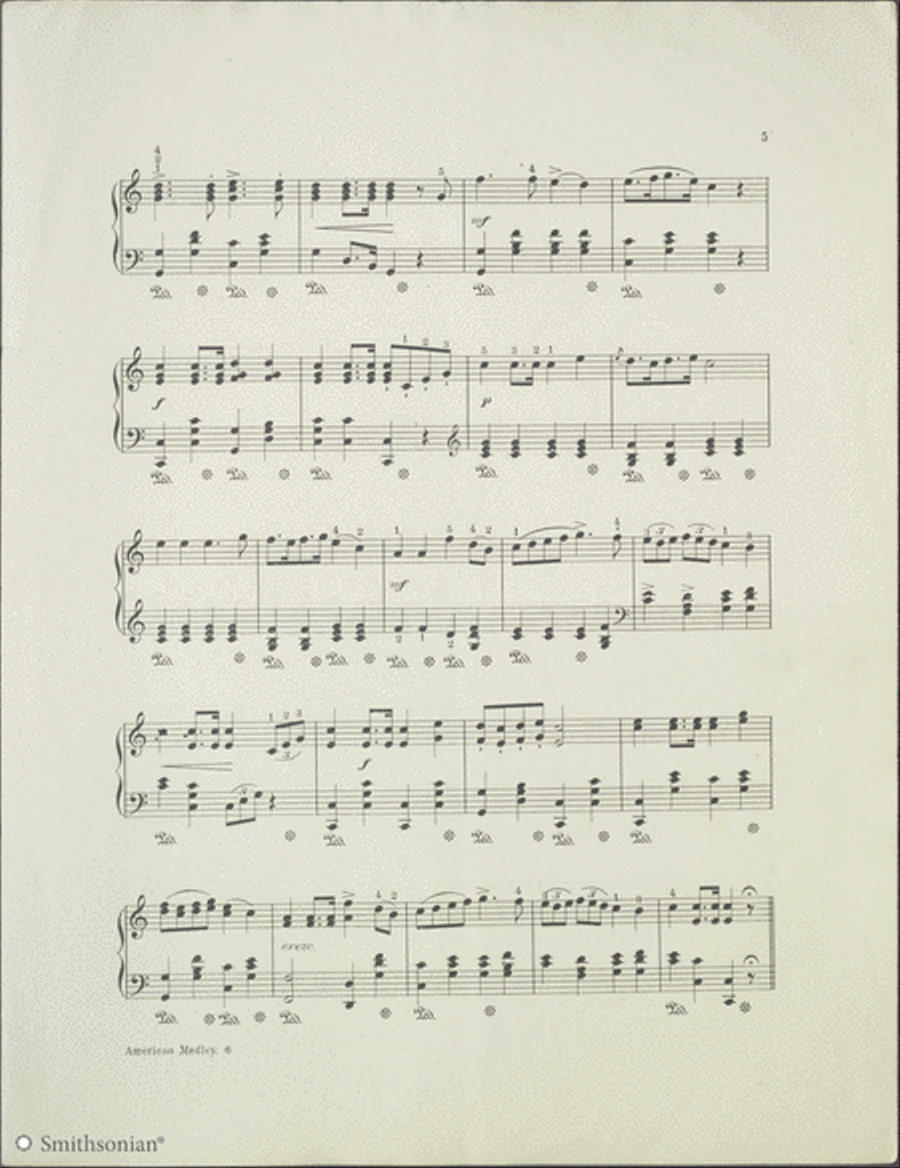 Music of the Union & American Medley Piano Solo scores gallery preview page 5