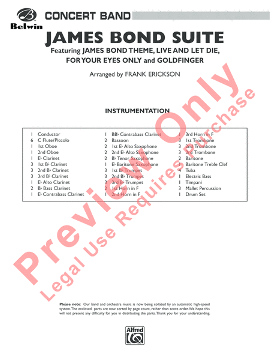 James Bond Suite Concert Band scores gallery preview page 2