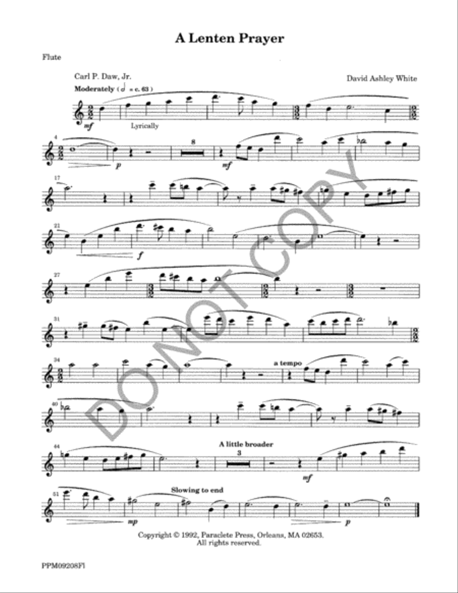 A Lenten Prayer - Flute Part Choir scores gallery preview page 2