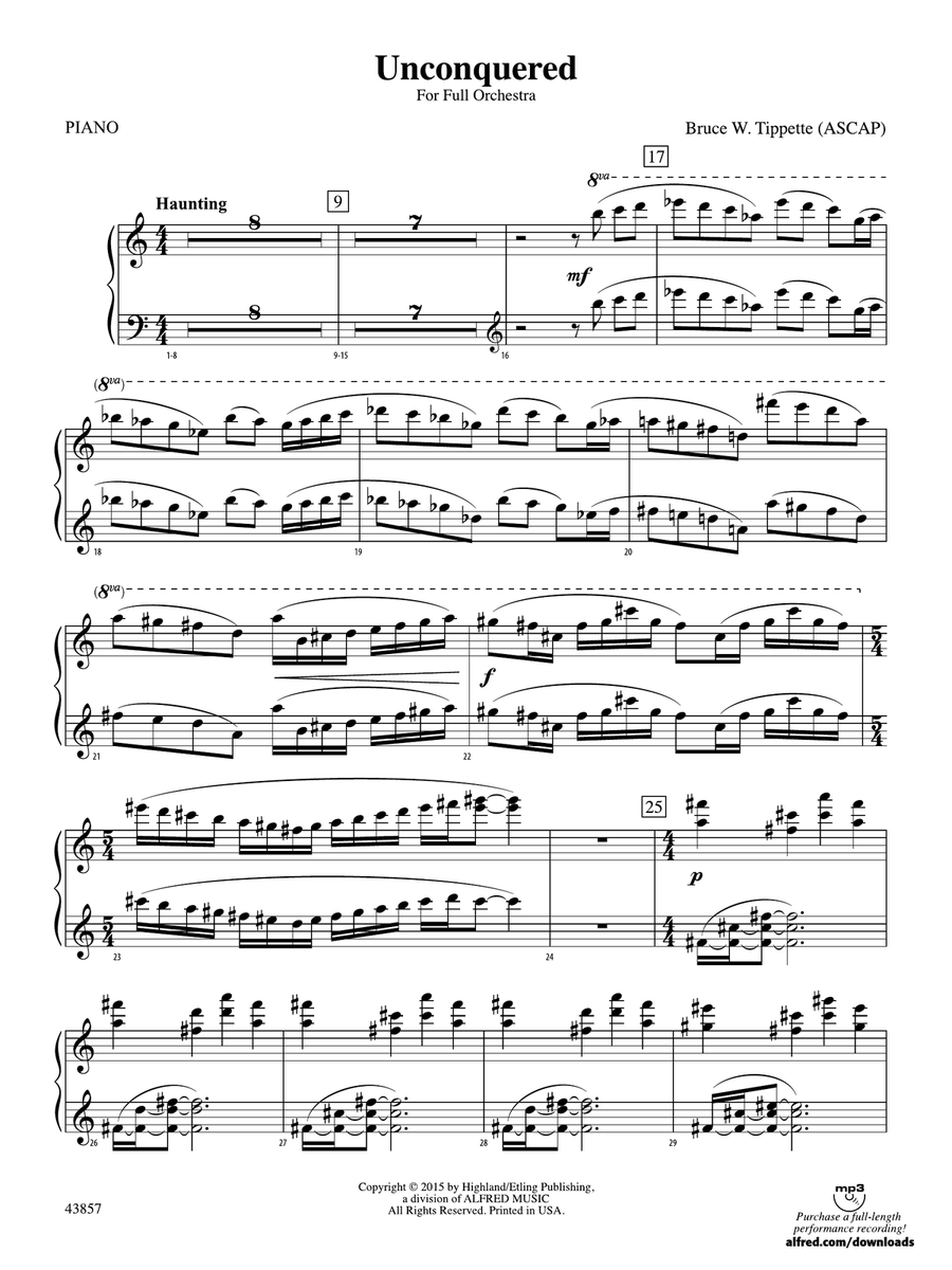 Unconquered: Piano Accompaniment