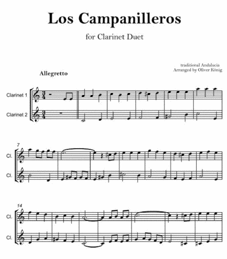 Los Campanilleros for 2 Clarinets image number null
