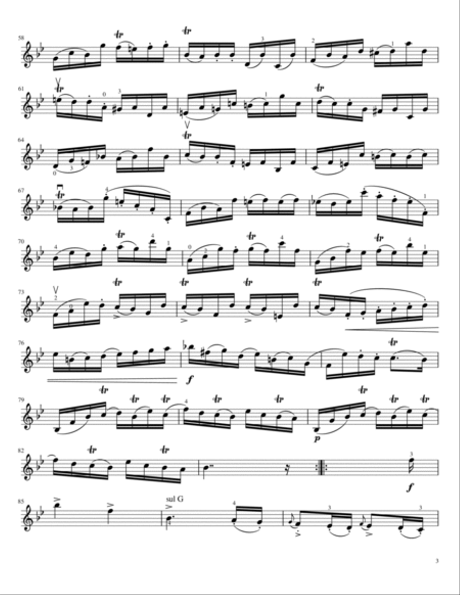 Tartini - The Devil's Trill Sonata - For Violin Solo With Fingered Violin Solo scores gallery preview page 3