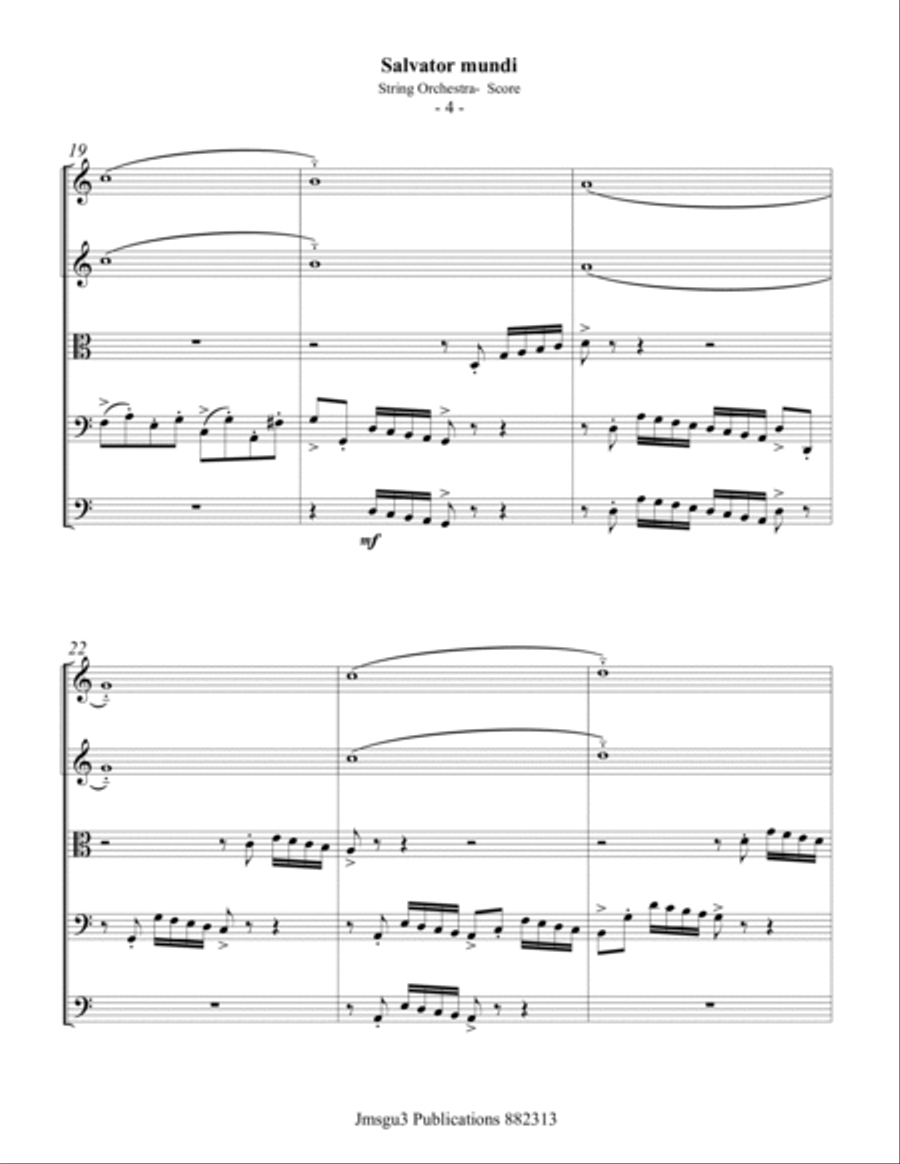 Bull: Salvator mundi for String Orchestra - Score Only String Orchestra scores gallery preview page 4