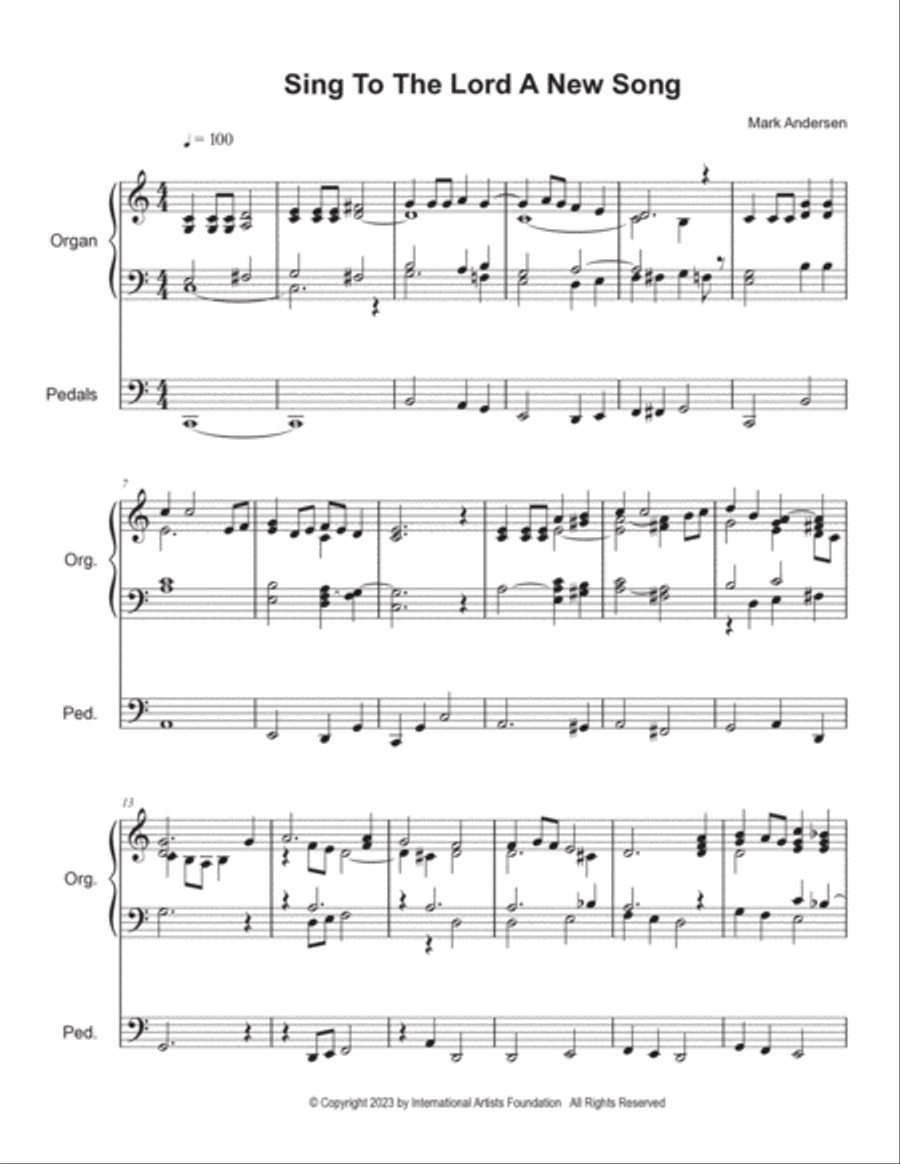 Sing To The Lord for organ by Mark Andersen Organ Solo scores gallery preview page 3
