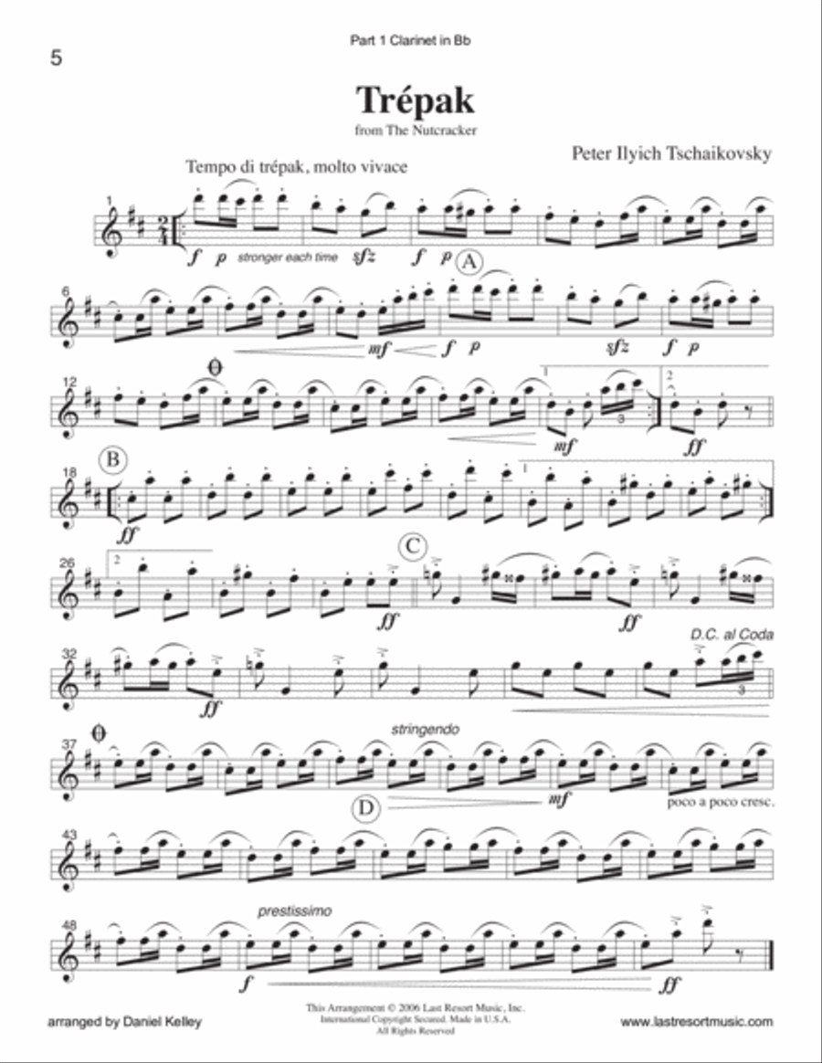 Trepak from the Nutcracker for Woodwind Trio or Clarinet Trio Clarinet Trio scores gallery preview page 4