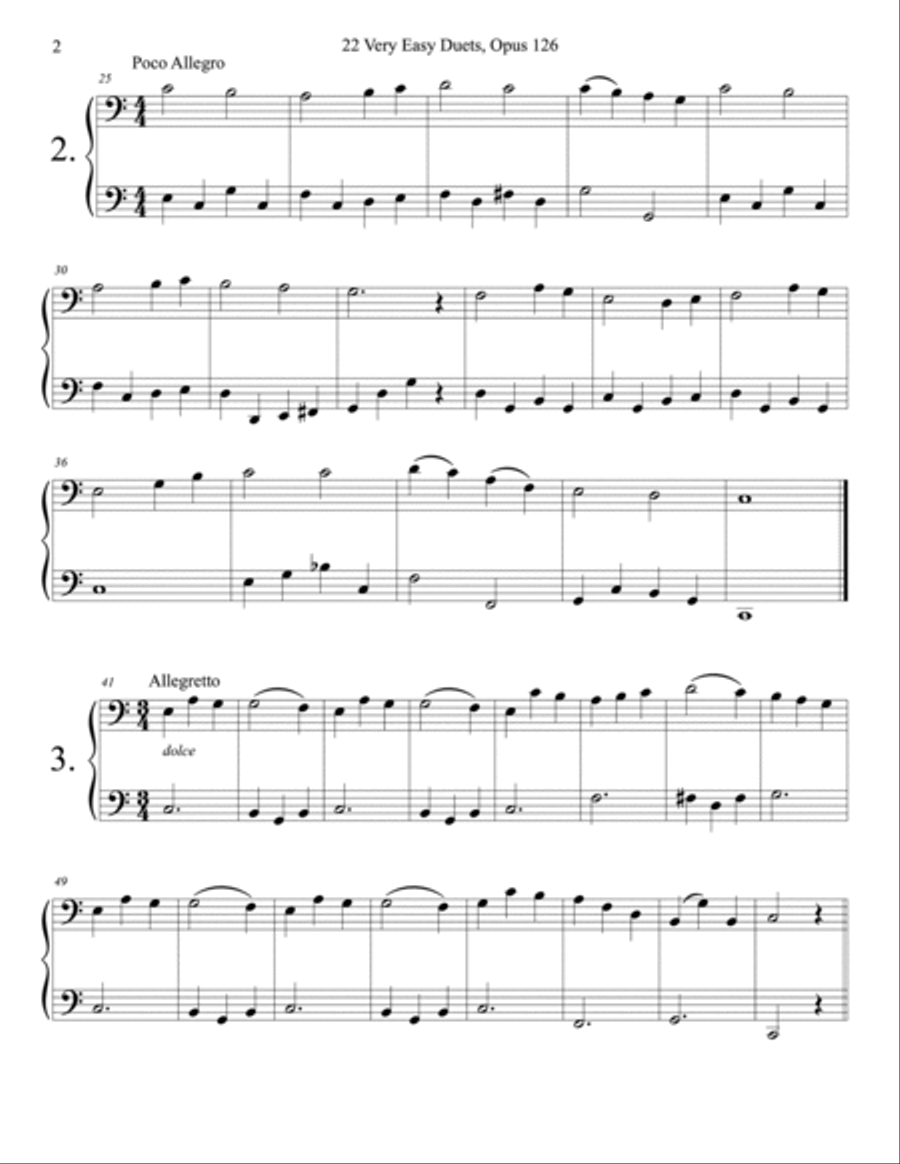 Sebastian Lee 22 Easy Duets Op. 126 for Two Cellos String Duet scores gallery preview page 2