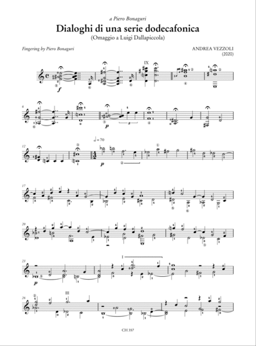 Homage to Luigi Dallapiccola. An Anthology of Contemporary Music for Guitar (Cattaneo, Cebic, Gambelli, Mandonico, Reghezza, Simoni, Spazzoli, Vezzoli). Preface by Mario Ruffini Acoustic Guitar scores gallery preview page 9