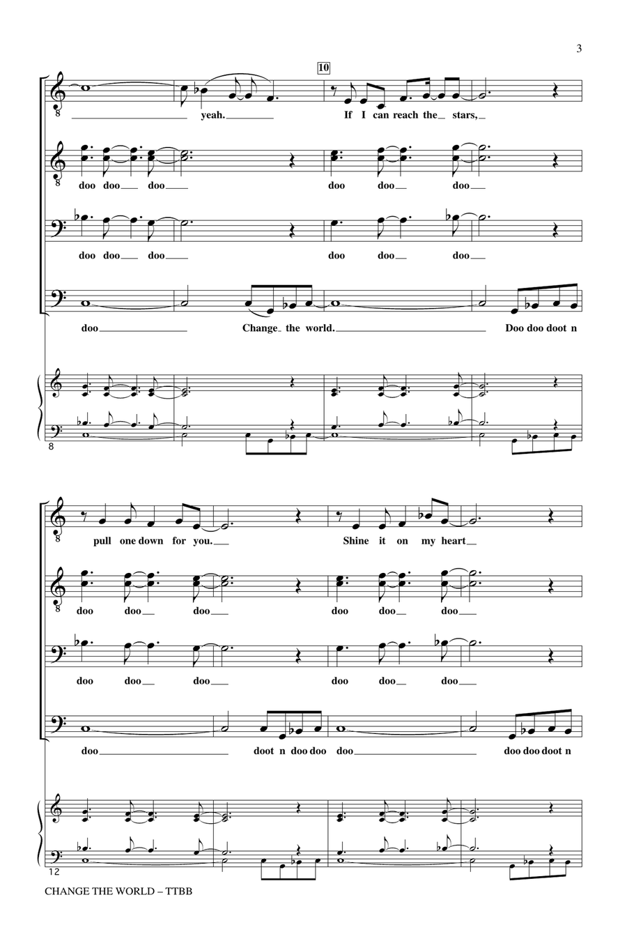 Change The World (arr. Mac Huff) TTBB scores gallery preview page 2