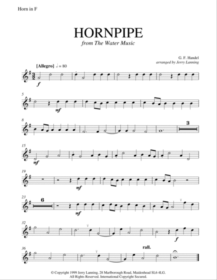Hornpipe from 'The Water Music' (brass quintet) Brass Quintet scores gallery preview page 6