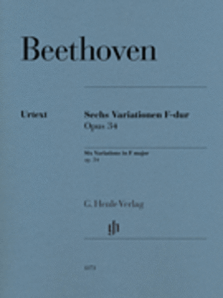 Book cover for 6 Variations in F Major, Op. 34