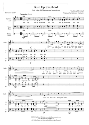 RISE UP SHEPHERD - traditional spiritual arr Kathleen McGuire (SATB a cappella, percussion)