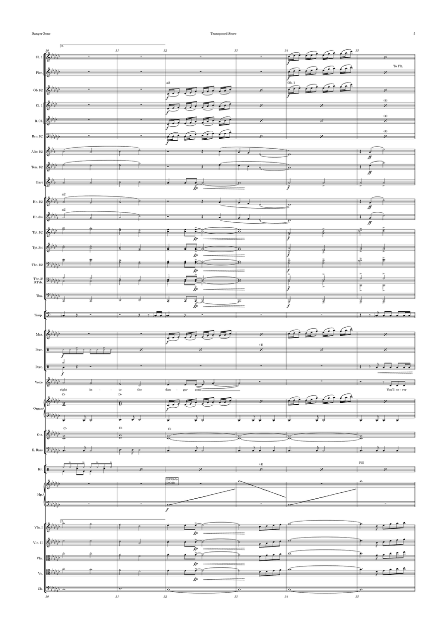 Danger Zone Full Orchestra scores gallery preview page 5