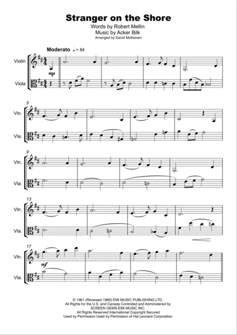 Stranger On The Shore String Duet scores gallery preview page 2