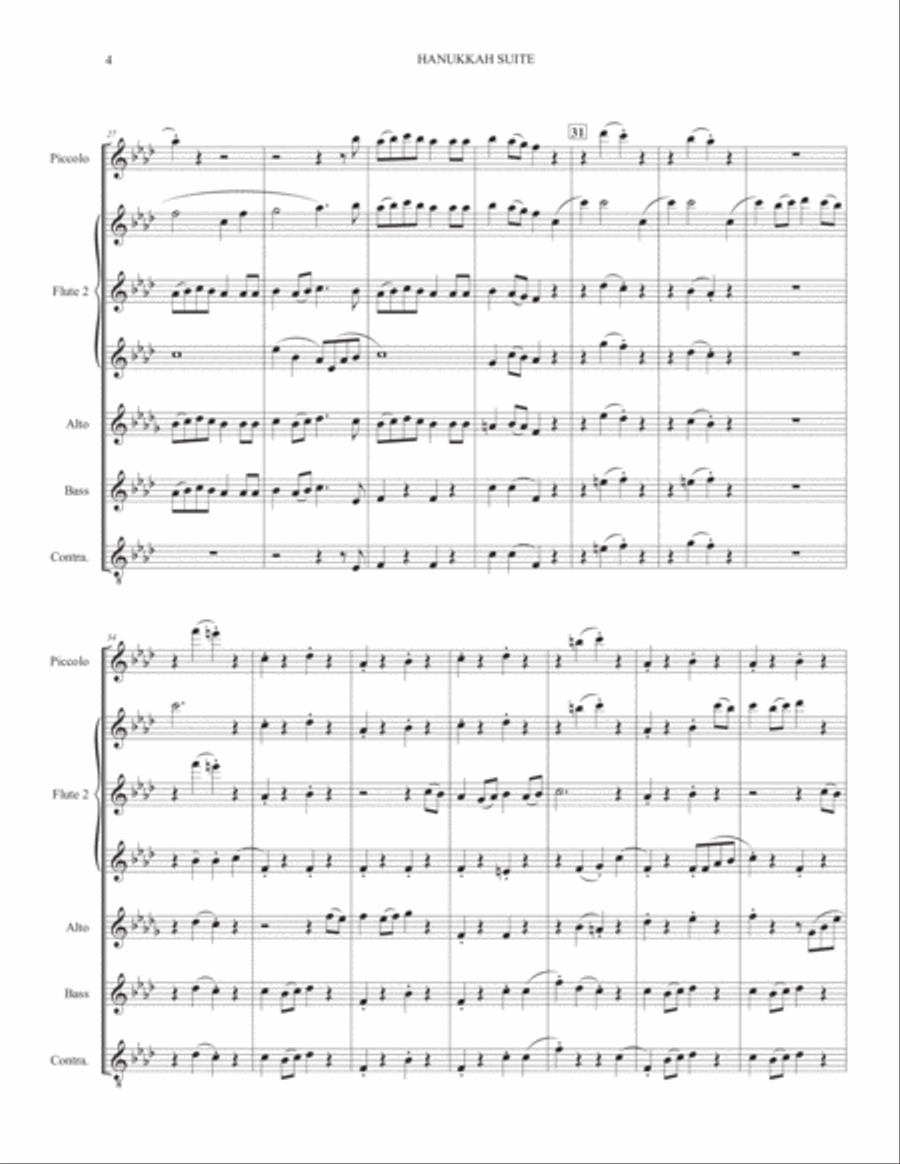 Hanukkah Suite (for Flute Choir) Flute Choir scores gallery preview page 4