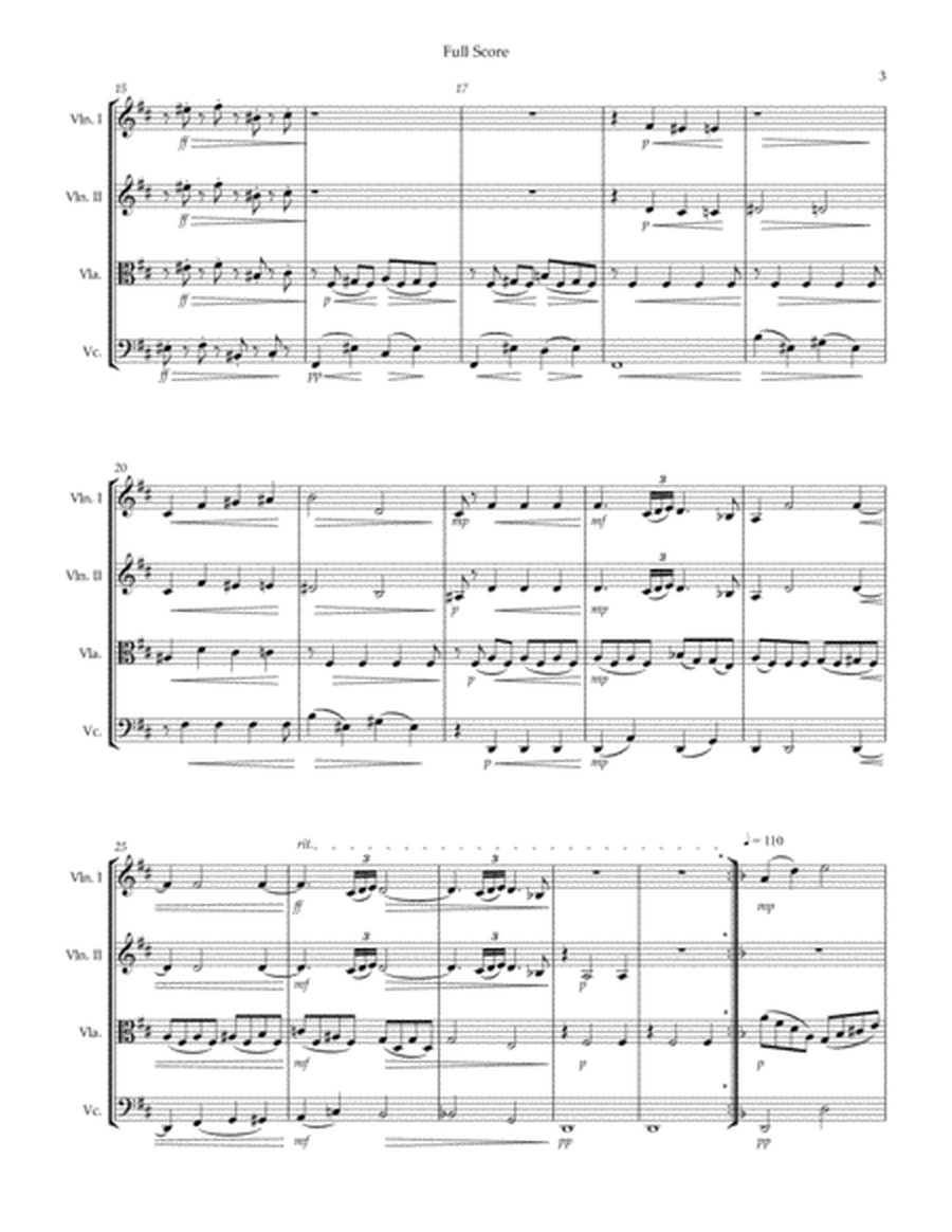 Brahms - Rhapsody No 1 for Piano in b minor Op 79 - Arranged for String Quartet.  Score and parts.