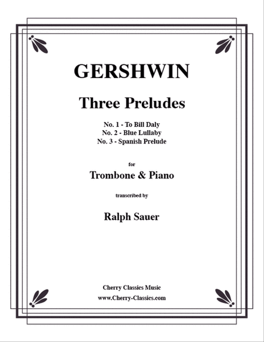 Three Preludes for Trombone & Piano Piano Accompaniment scores gallery preview page 1