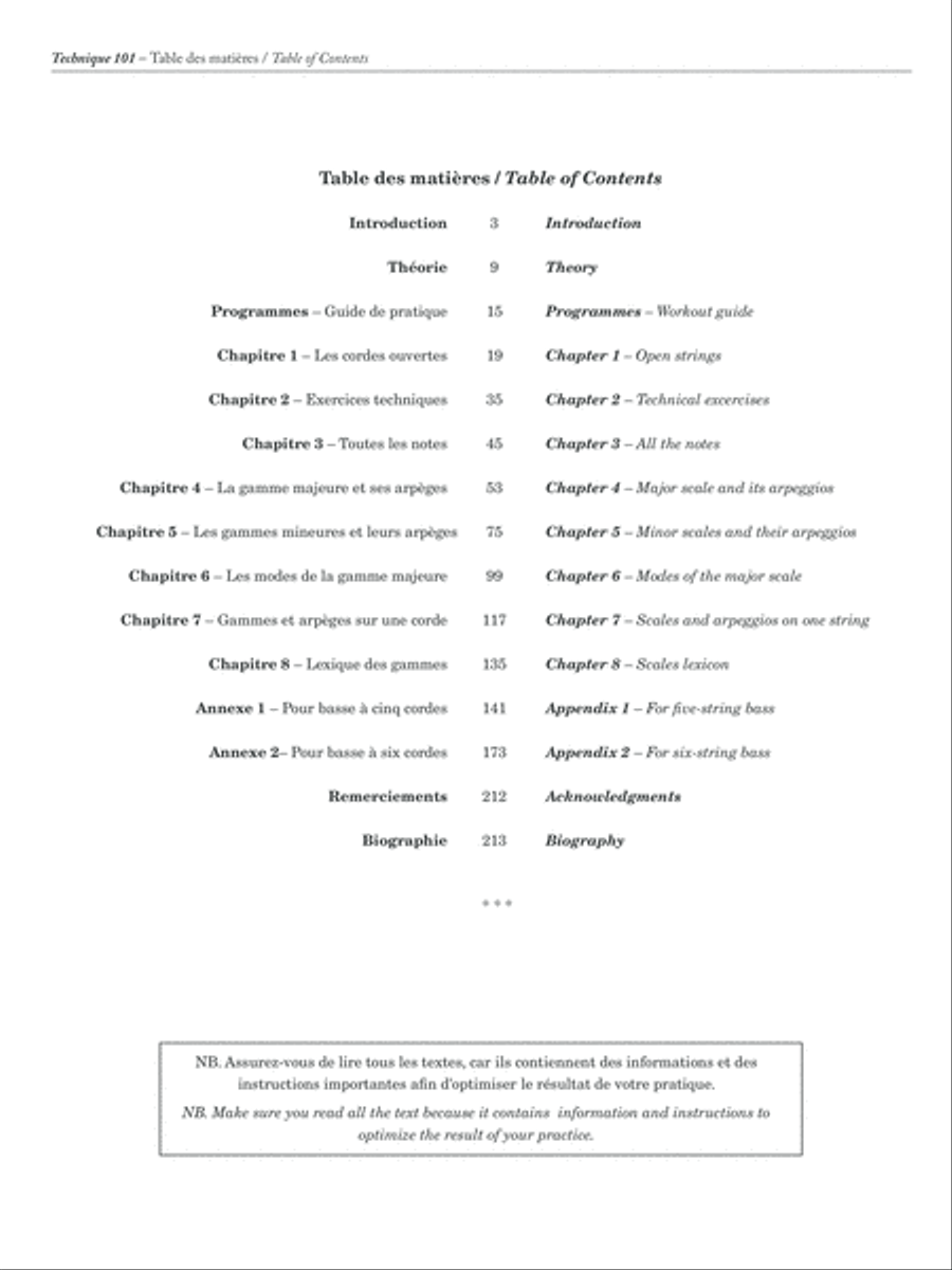 Technique 101, méthode de basse Collection / Songbook scores gallery preview page 2