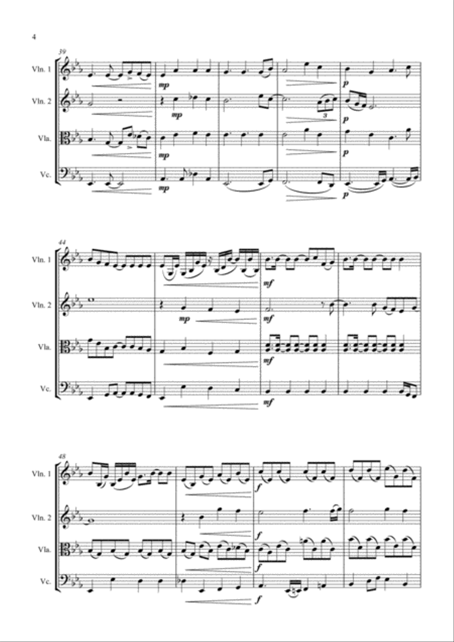 Bridge Over Troubled Water String Quartet scores gallery preview page 4