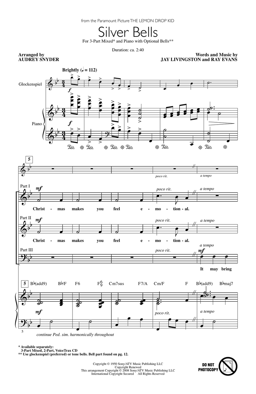 Silver Bells Silver Bells 3-Part scores gallery preview page 1