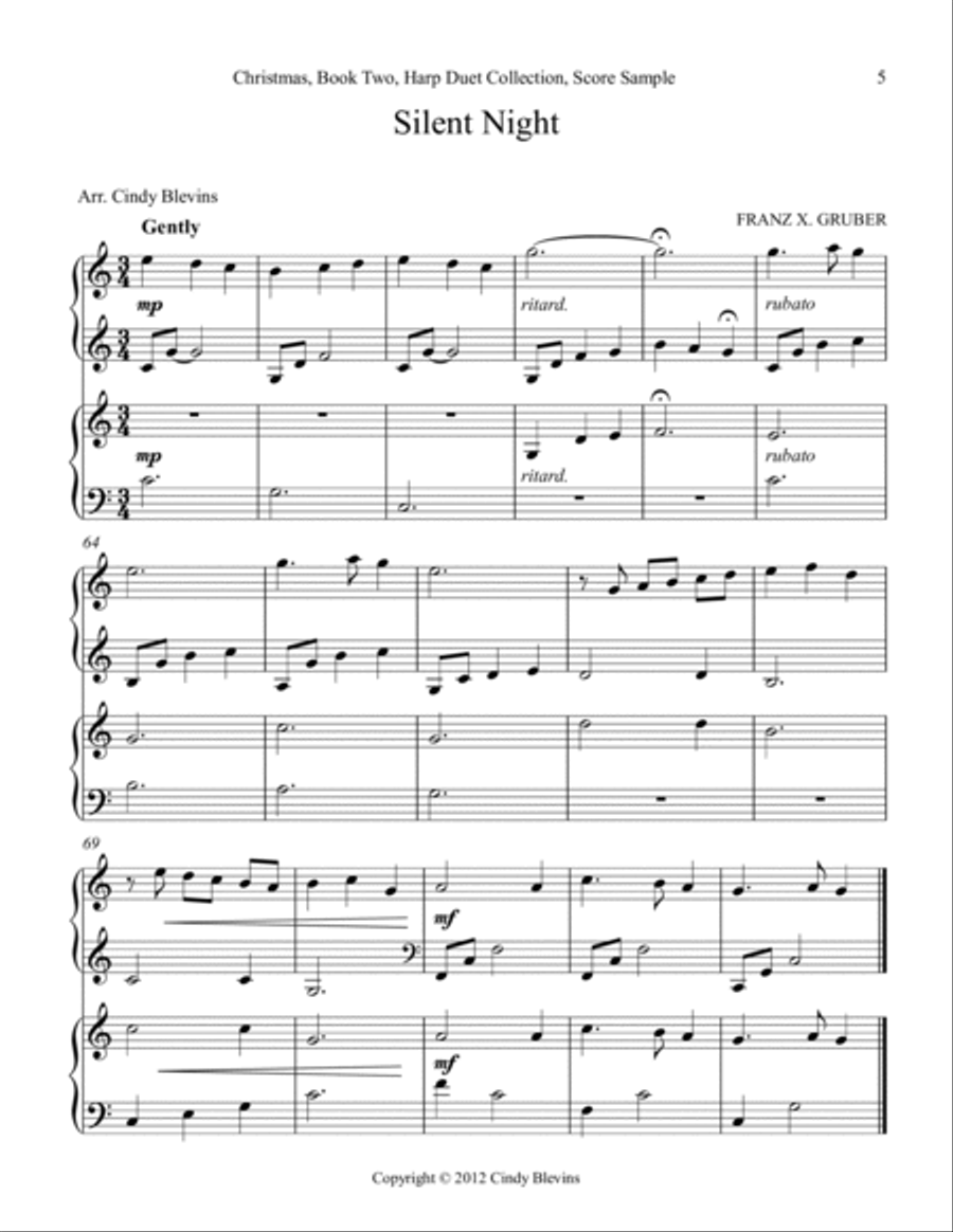 Christmas, Book Two, Harp Duet Collection Harp scores gallery preview page 6