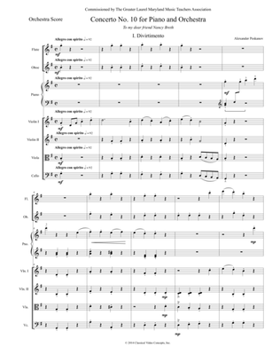Book cover for Concerto No. 10 "Italian Concerto" (First Edition) - Orchestra Score