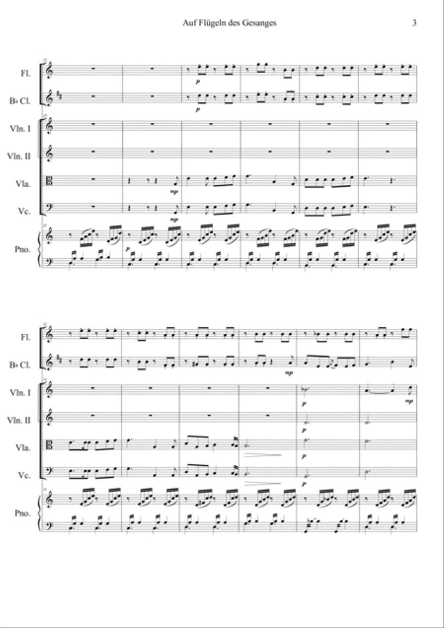 Auf Flugeln des Gesanges Auf Flugeln des Gesanges Orchestra scores gallery preview page 3