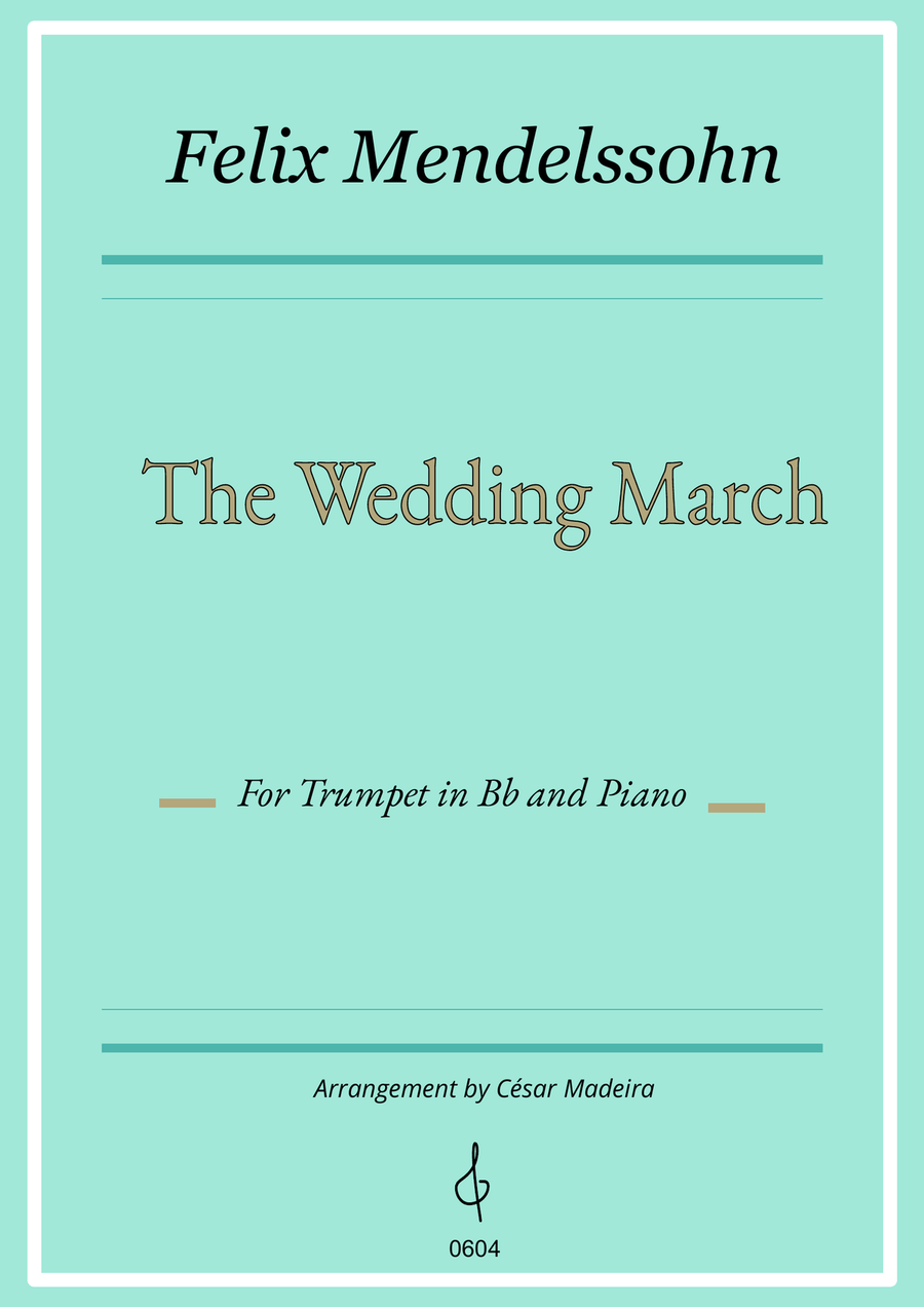 The Wedding March - Bb Trumpet and Piano (Full Score and Parts) B-Flat Trumpet scores gallery preview page 1