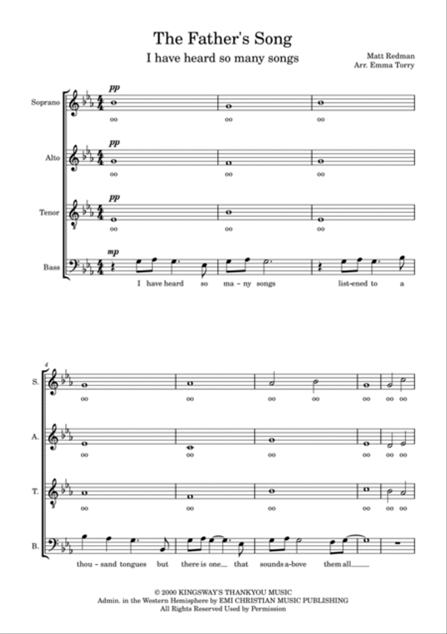 The Father's Song The Father's Song 4-Part scores gallery preview page 1