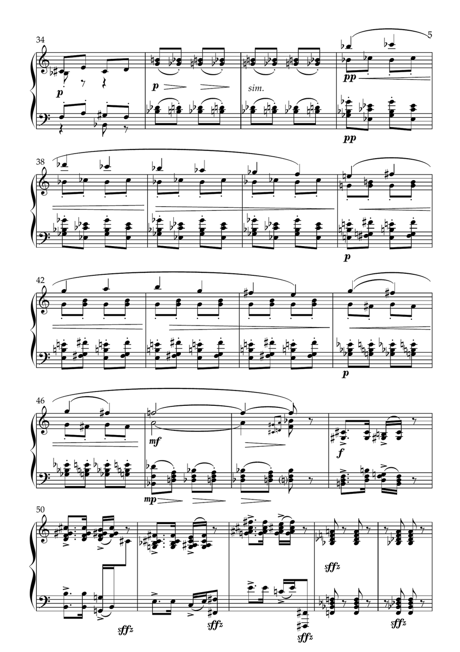 Psycho (theme) Piano Solo scores gallery preview page 5