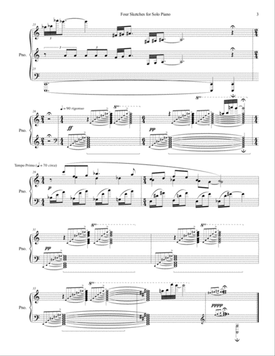 Four sketches for solo piano Piano Solo scores gallery preview page 3