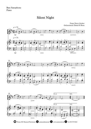 Silent Night - Christmas Carol - Bass Saxophone and Piano