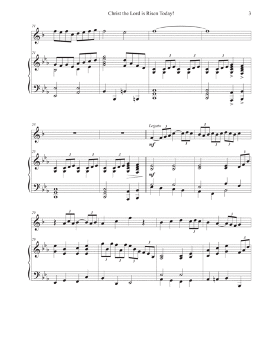 Christ the Lord is Risen Today! (Trumpet-Piano) Trumpet Solo scores gallery preview page 3