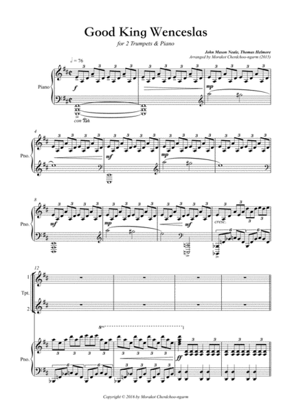Good King Wenceslas for 2 Trumpets and Piano image number null