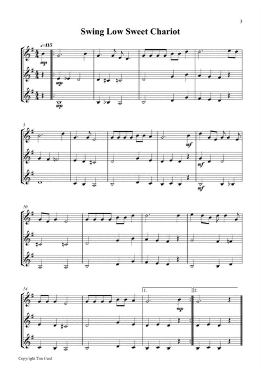 9 Spirituals, Trios For Trumpet 9 Spirituals, Trios For Trumpet Trumpet Trio scores gallery preview page 3