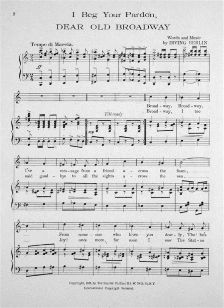 I Beg Your Pardon Dear Old Broadway Voice scores gallery preview page 2