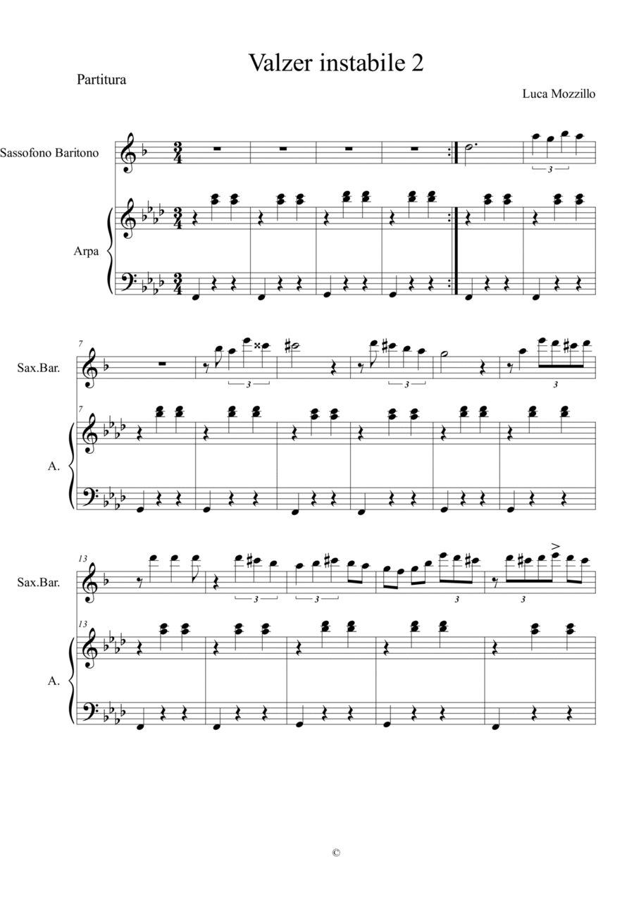 Valzer instabile 2 Chamber Music scores gallery preview page 1