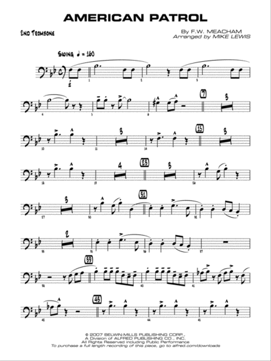 American Patrol: 2nd Trombone Jazz Ensemble scores gallery preview page 1