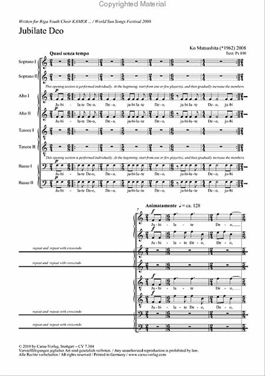 Jubilate Deo SSAATTBB scores gallery preview page 2