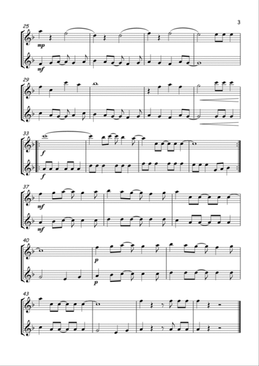 The Lion Sleeps Tonight Flute Duet scores gallery preview page 3