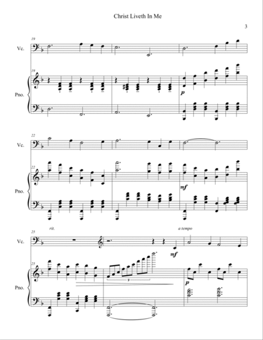 Christ Liveth In Me Christ Liveth In Me Piano scores gallery preview page 3