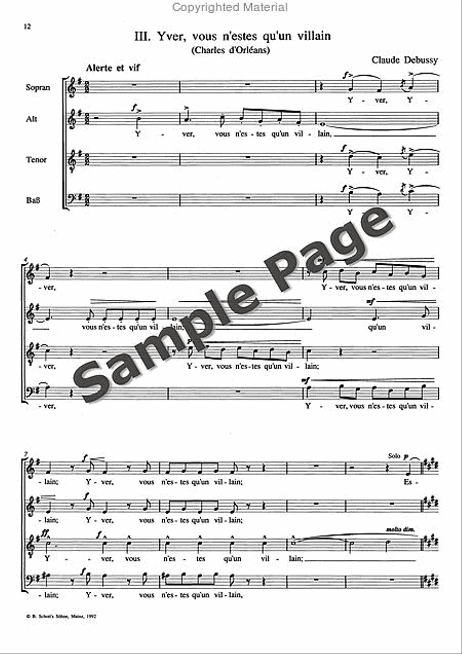 3 Songs of Charles d'Orleáns 4-Part scores gallery preview page 13