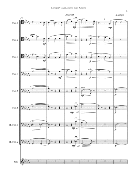 Mein Sehnen mein Wähnen for 8-part Trombone Ensemble