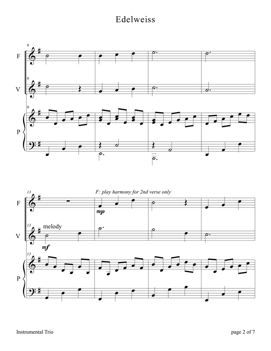 Edelweiss Flute scores gallery preview page 4