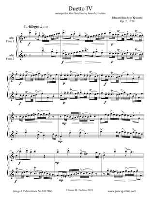 Quantz: Duetto Op. 2 No. 4 for Alto Flute Duo