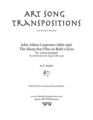 Book cover for CARPENTER: The Sleep that flits on baby's eyes (transposed to C major)