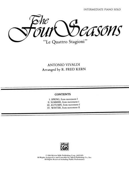 Four Seasons - Piano Solo