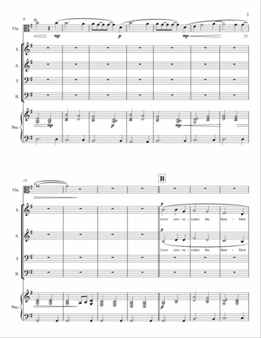 Love Consecrates the Humblest Act (Grace Changes Everything) 4-Part scores gallery preview page 3